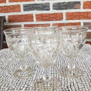 Vintage 1930's  Paden City Chavalier Clear Goblet - Set of 4
